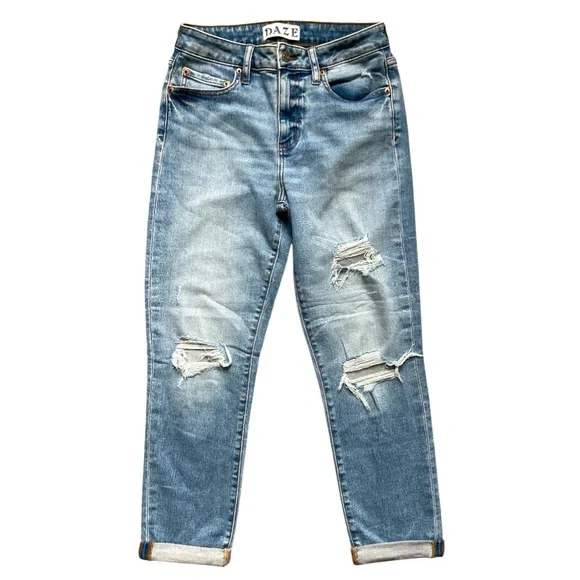 Daze Denim Lovergirl Distressed Jeans - Size 28 - Picture 3 of 7